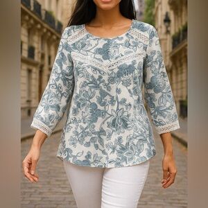 Elena Baldi Linen Blouse Size S